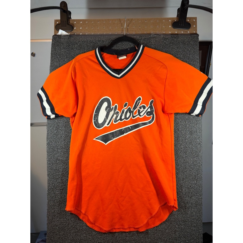 Wilson Baltimore Orioles Jersey Mens Medium Orange Vintage 80s MLB V-Neck 19 USA